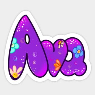 Ava deep purple Girls and womens Personalized Custom name Ava Sticker